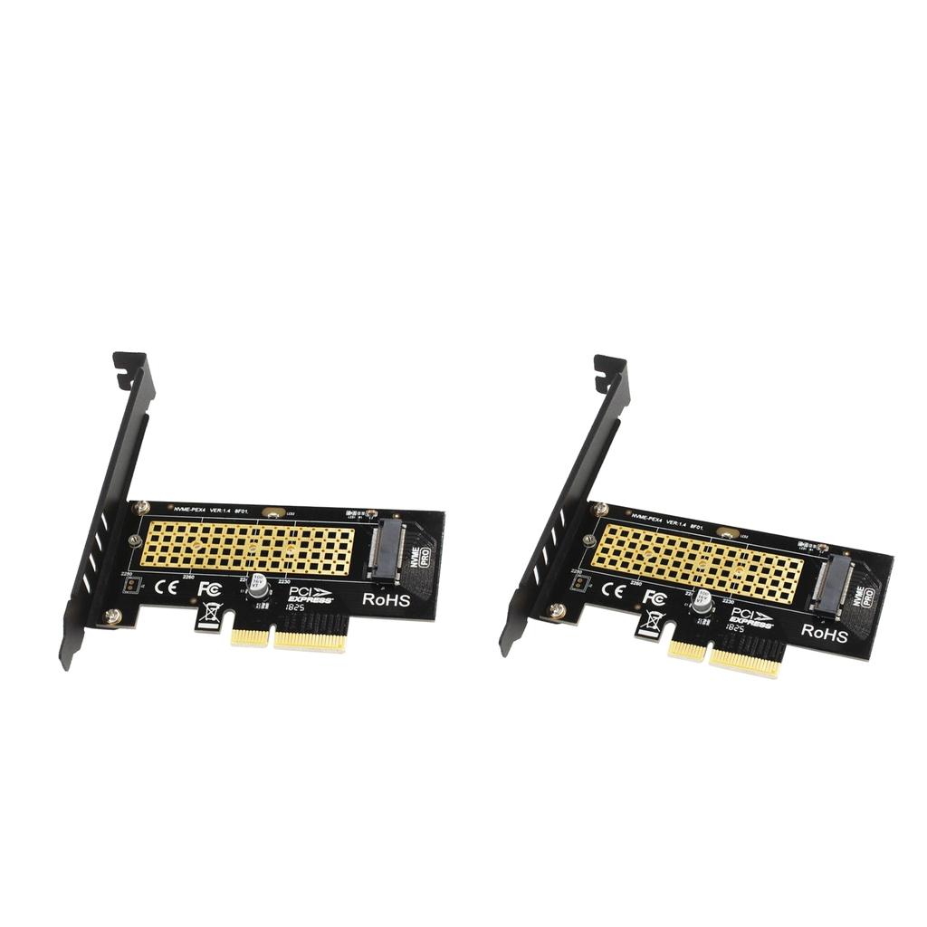 2pcs M.2 NVMe SSD to PCIE X4 Adapter M Key 2230-2280 Size M.2 SSD Full
