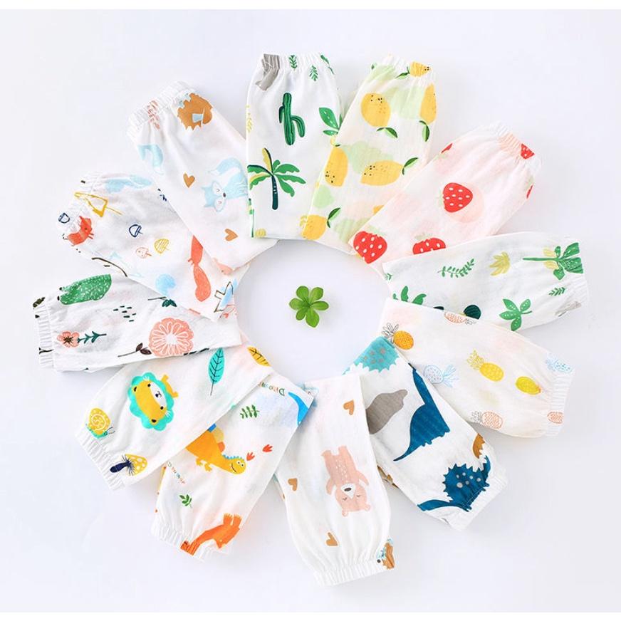 Bộ dài tay cotton giấy họa tiết nhiều hình cho bé trai, bé gái