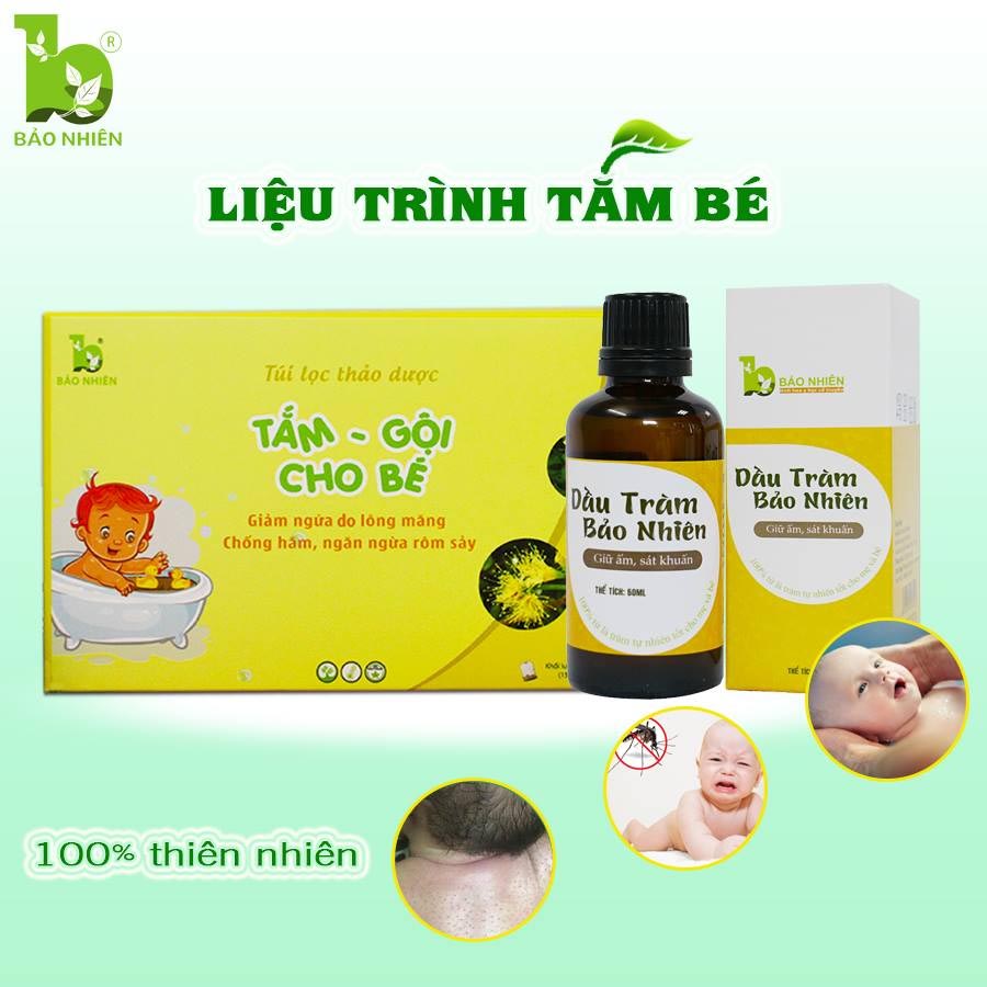 Combo Túi Lọc Thảo Dược Tắm Gội Cho Bé Và Dầu Tràm Bảo Nhiên Giúp Giảm Ngứa Chống Hăm Ngăn Ngừa Rôm Xảy Kháng Khuẩn Toàn Thân Cho Trẻ Nhỏ