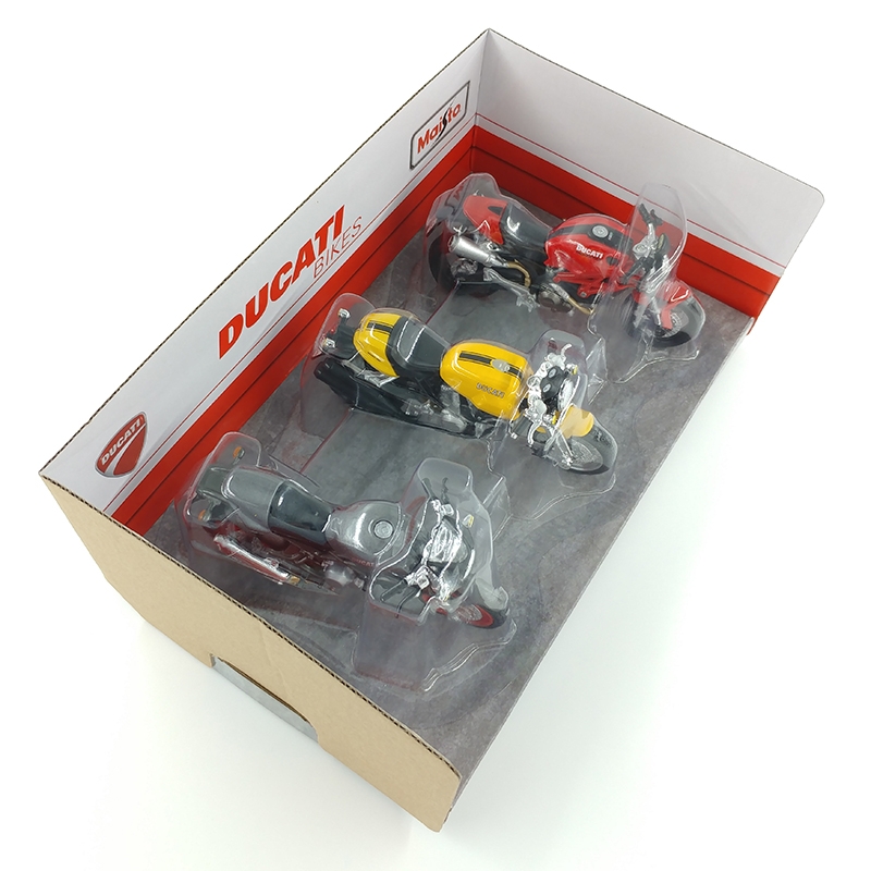 Mô Hình Bộ 3 Xe Mô Tô 1:18 Ducati MT32039