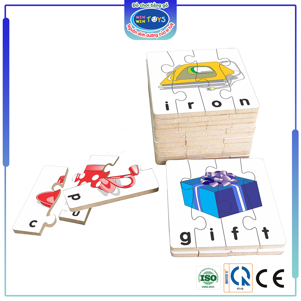 Đồ chơi gỗ Bộ ghép hình học chữ Tiếng Anh | Winwintoys 64442 | Phát triển trí tuệ và tiếng Anh vỡ lòng cho bé