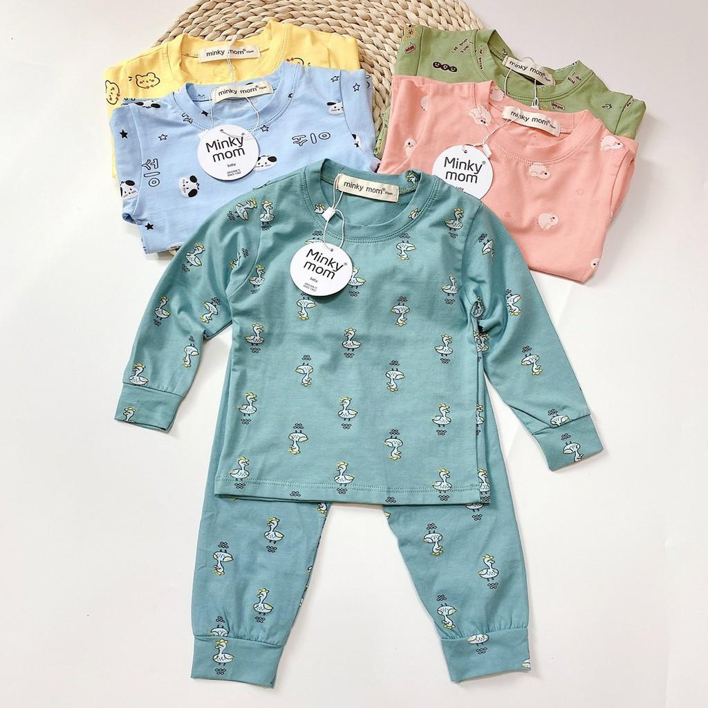 Bộ Cotton 100% (mẫu 4) in hình thú nhí ngộ nghĩnh cho bé trai và bé gái (5-18kg