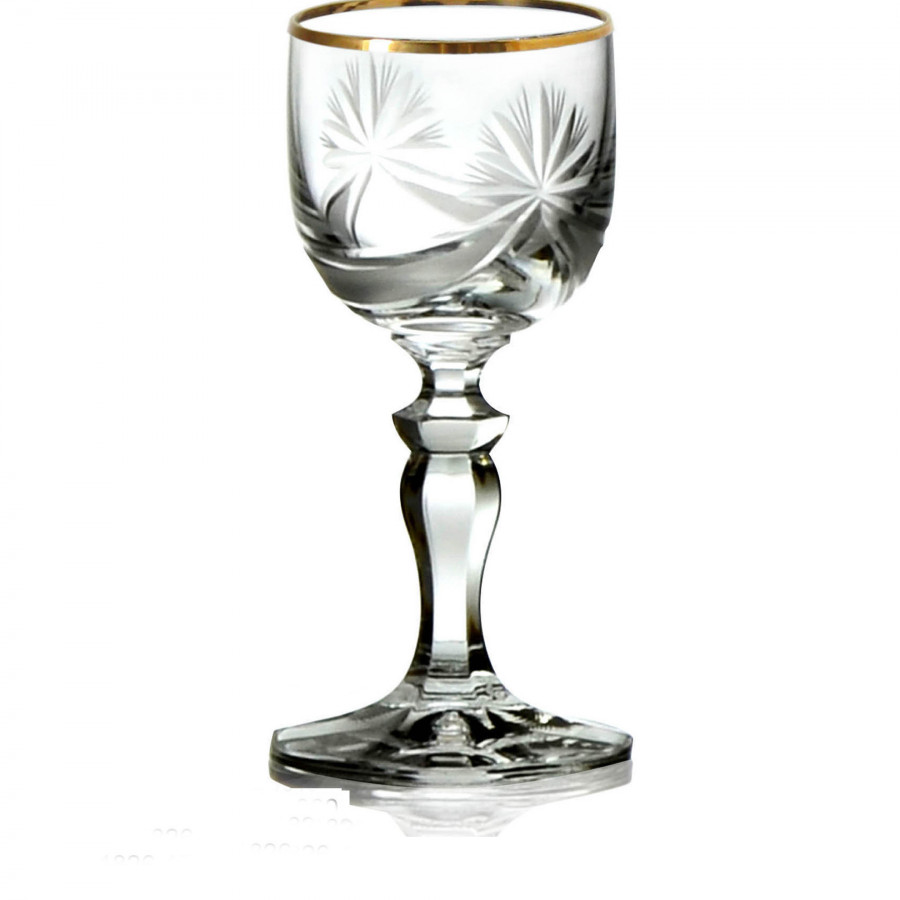 Bộ 6 ly rượu thủy tinh pha lê Glass mài sao viền vàng 24k 060 ml