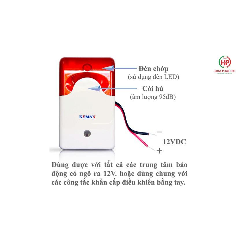 Còi hú kèm đèn chớp 12V Komax KM-A09 - Hàng chính hãng