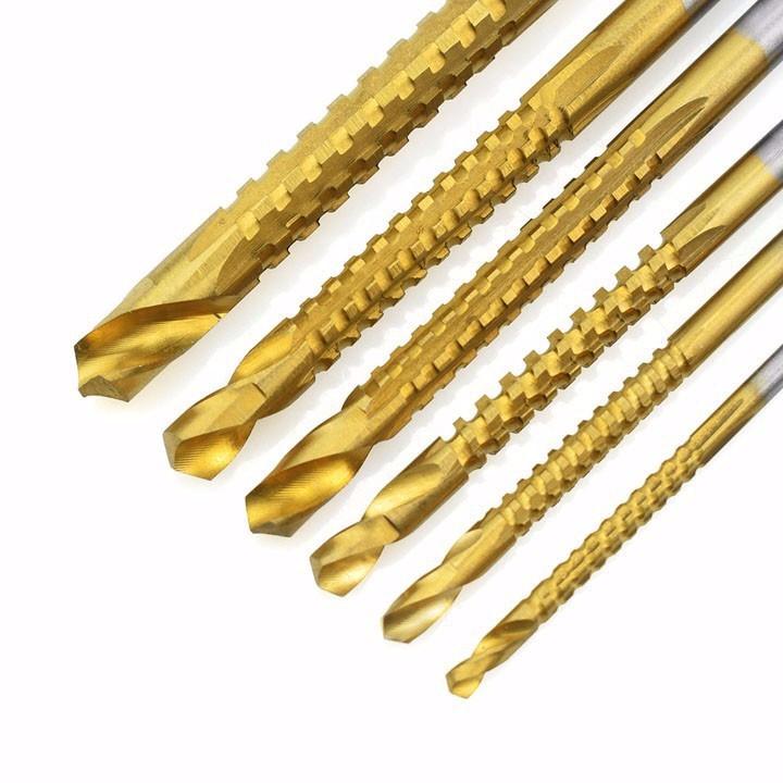 Bộ 6 mũi khoan răng cưa khoan gỗ ,nhôm ,mica,mũi khoan đa năng