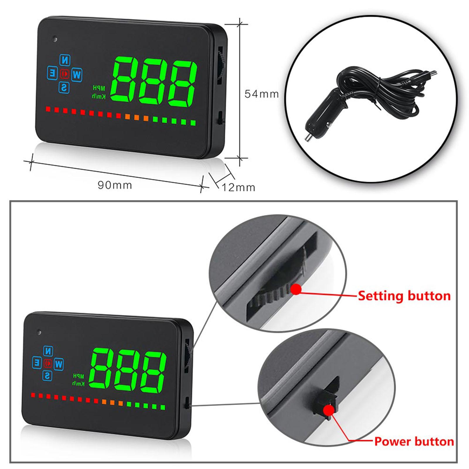 Universal HUD Head Up Display GPS Digital Speedometer with MPH for Cars Odometer Speed