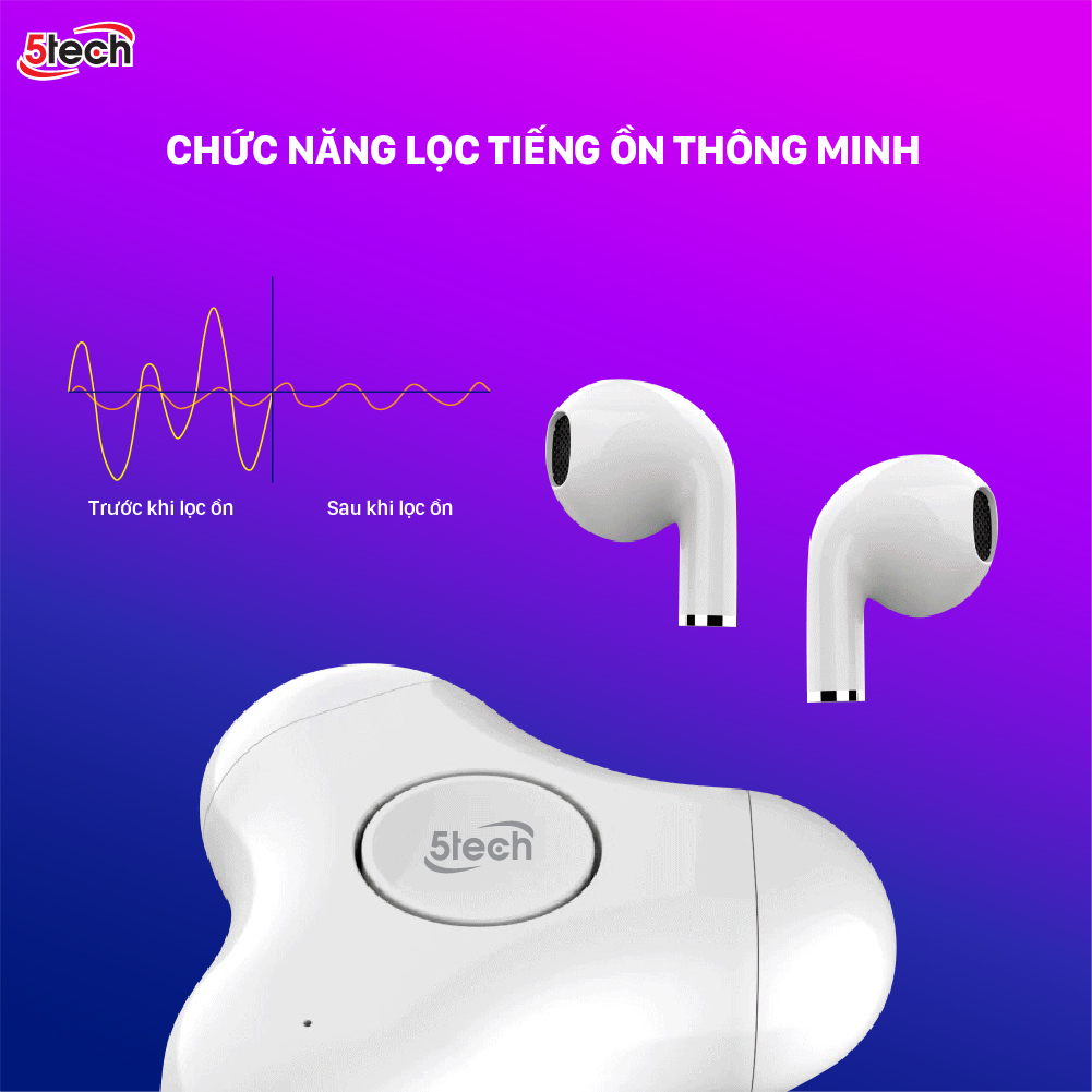 Tai nghe bluetooth , tai nghe không dây 5TECH 5T226 hàng chính hãng chống nước , pin trâu tích hợp con xoay 3 cánh giúp xả stress , giảm căng thẳng mệt mỏi