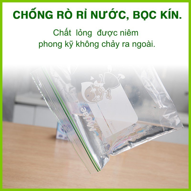 (Chọn Size) Túi Zip PE Trong Suốt 2 Đường Kéo MyJae, Túi Bọc Đồ Ăn, Rau Củ Bảo Quản Trong Tủ Lạnh