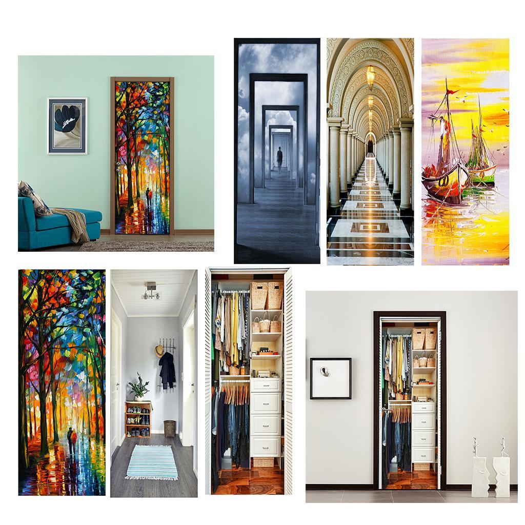 3D Self Adhesive Painting Sticker Art Wall Decal Home Office Door Decor A