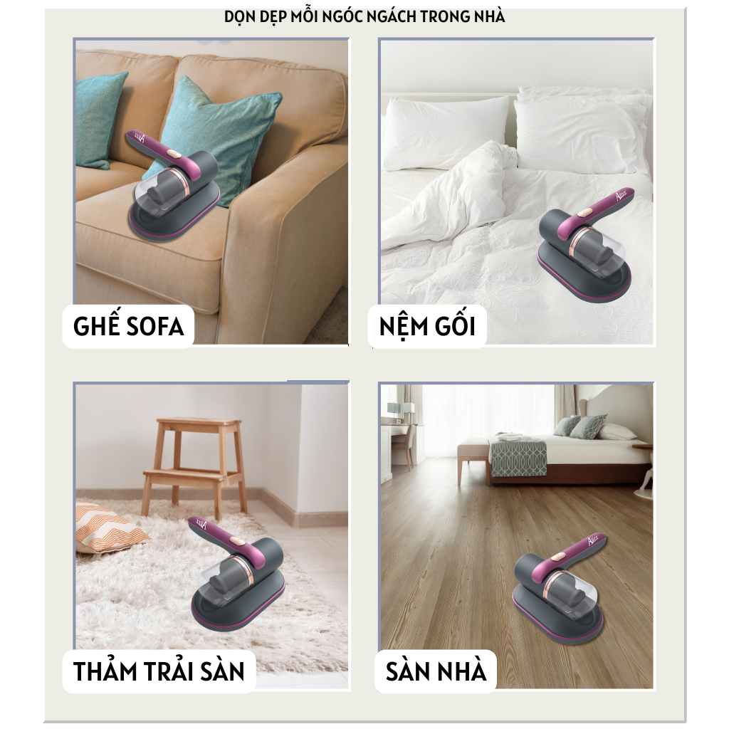 Máy hút bụi giường nệm có tia UV diệt khuẩn- Hàng chính hãng