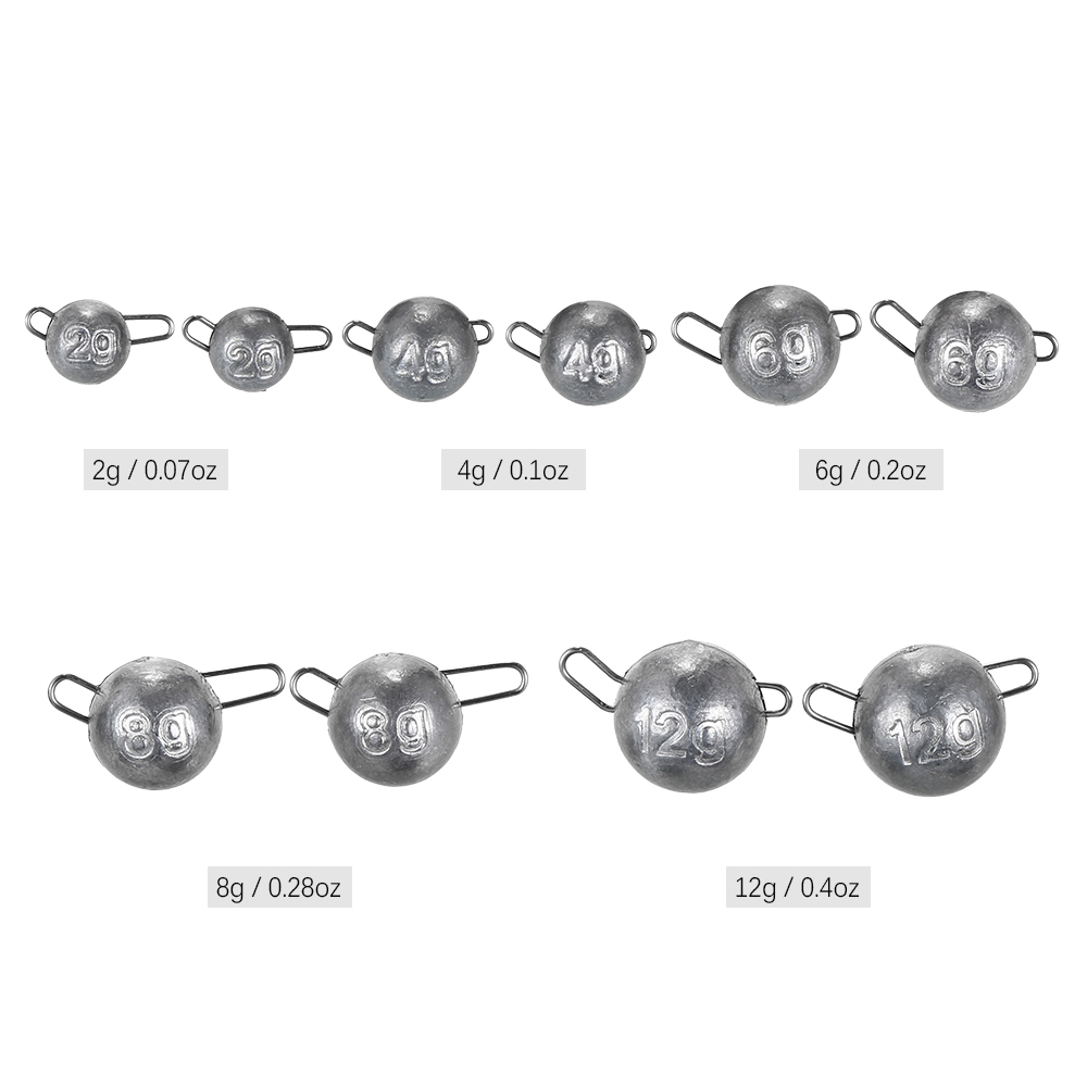 Set 10 Bóng Hỗ Trợ Câu Cá Trọng Lượng Chìm 2G / 4G / 6G / 8G / 12G