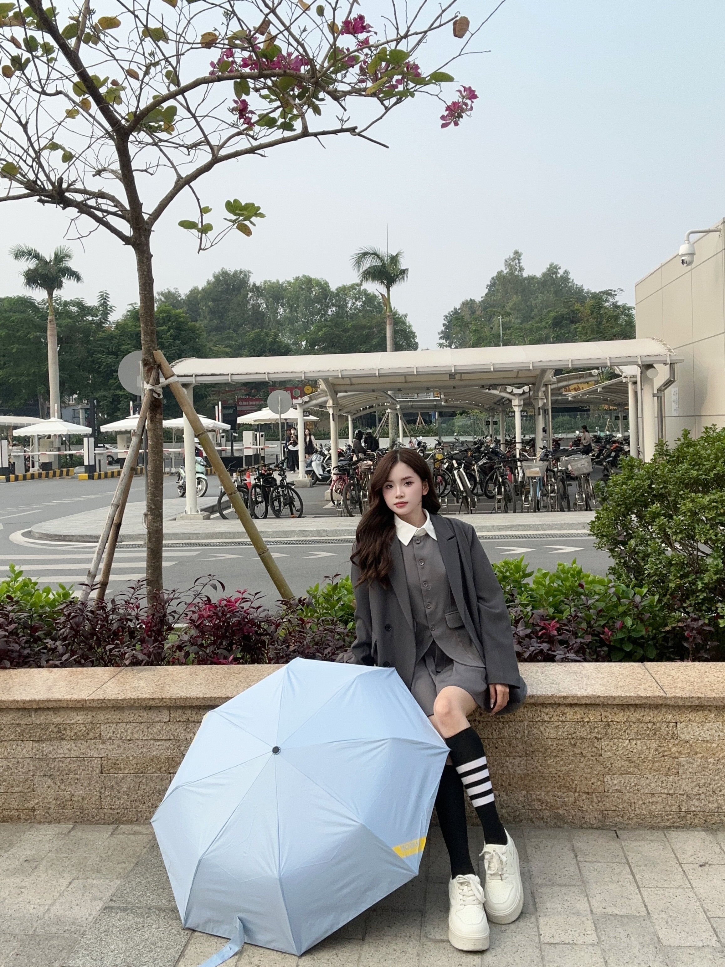 Ô dù che mưa che nắng chống UV Basic Nason Umbrella 8 nan đóng mở tự động gấp nhỏ gọn cầm tay