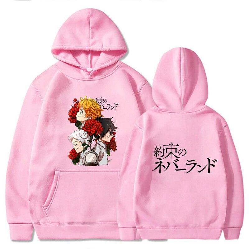 Áo Hoodie Tay Dài Dáng Rộng In Hình Anime The Promised Neverland 2021 Kiểu Hip Hop Uniex