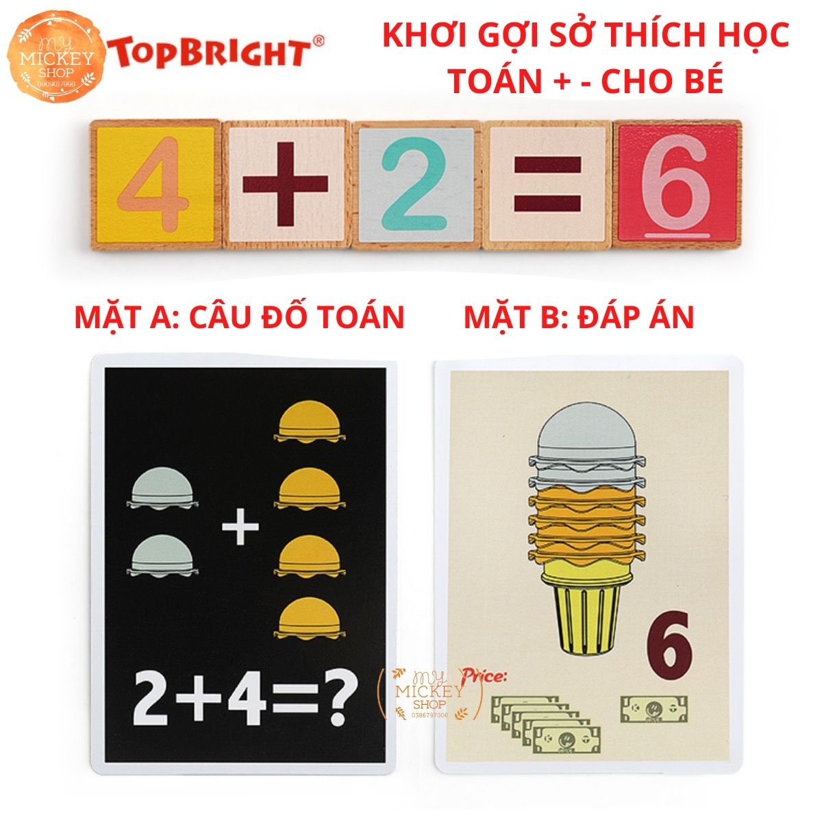 Bộ đồ chơi giáo dục sớm BÁN KEM HỌC TOÁN ICREAM MATH &amp; LOGIC cho bé từ 4 5 6 tuổi