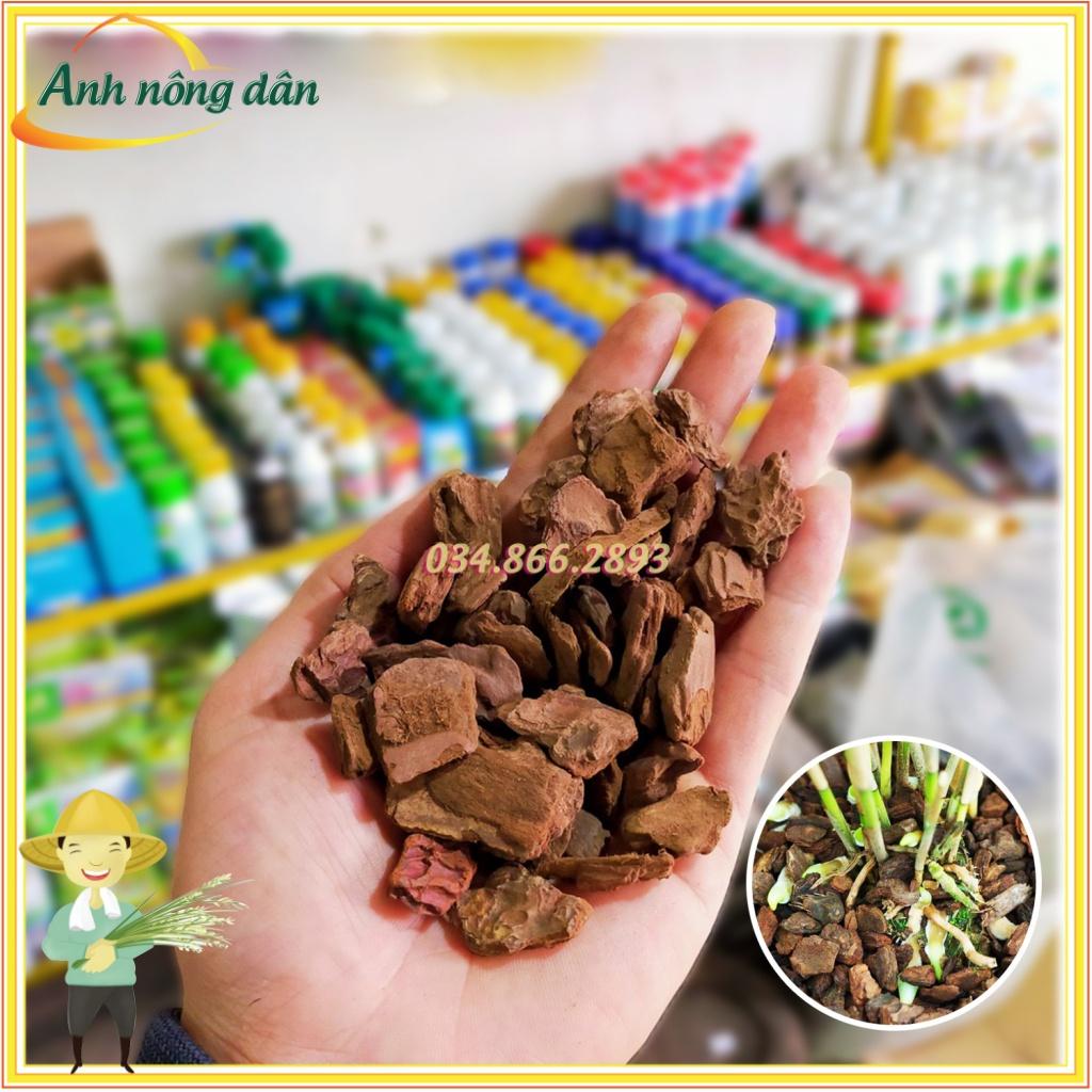 Vỏ thông trồng lan 2x3cm, 3x4cm chuyên dụng cho trồng lan - Anh nông dân chính hiệu