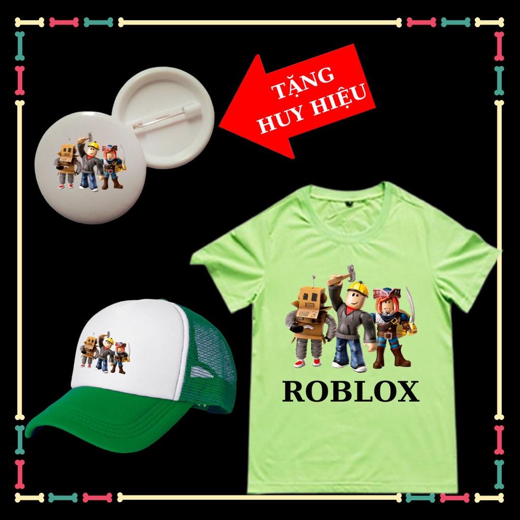 Set Áo phông trẻ em Roblox đủ size áo từ 10kg đến 90kg, kèm Mũ lưỡi trai cho bé, kèm huy hiệu Roblox