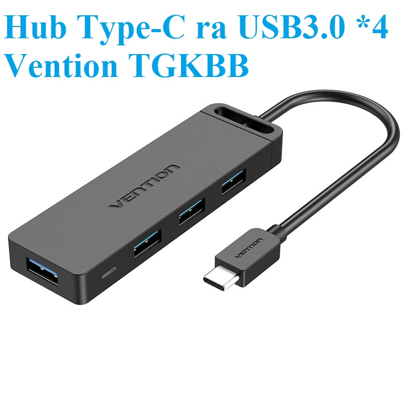 Hub / bộ chuyển cổng Type-C ra 4 cổng USB 3.0 Vention TGKBB - Hàng chính hãng