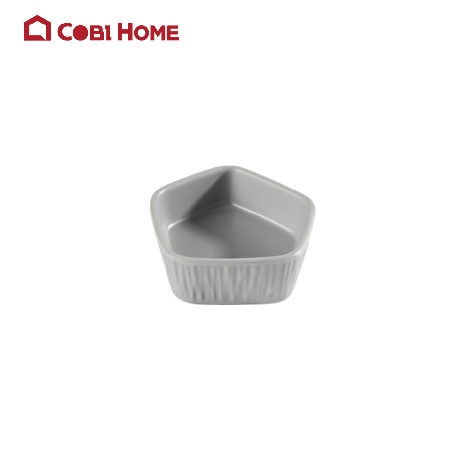 Chén chấm màu xám bằng melamine cao cấp 9.2cm