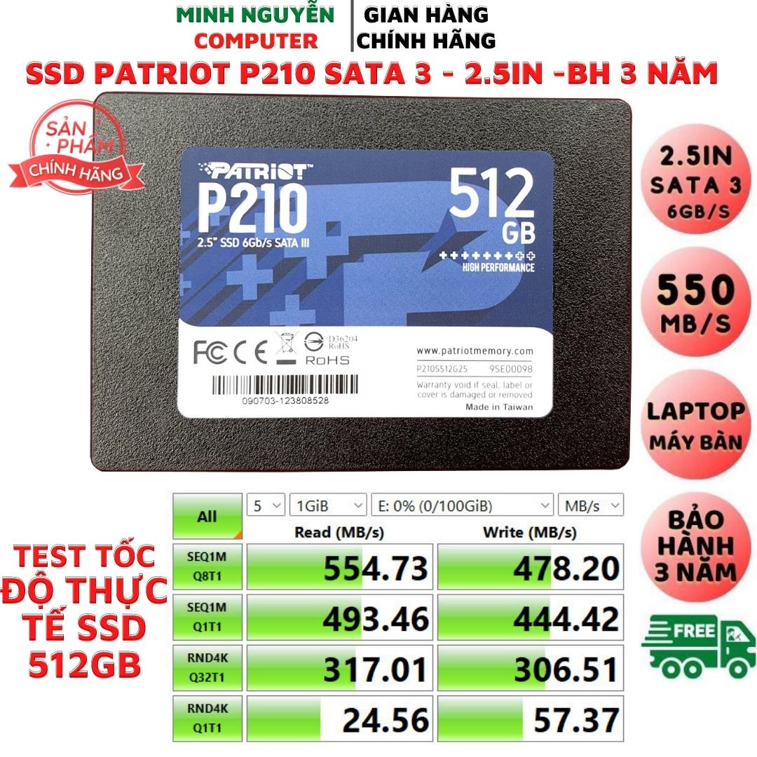 Ổ Cứng SSD 128GB, 256GB, 512GB PATRIOT P210 SATA 3 - 2.5INCH - New 100% - Hàng Chính Hãng