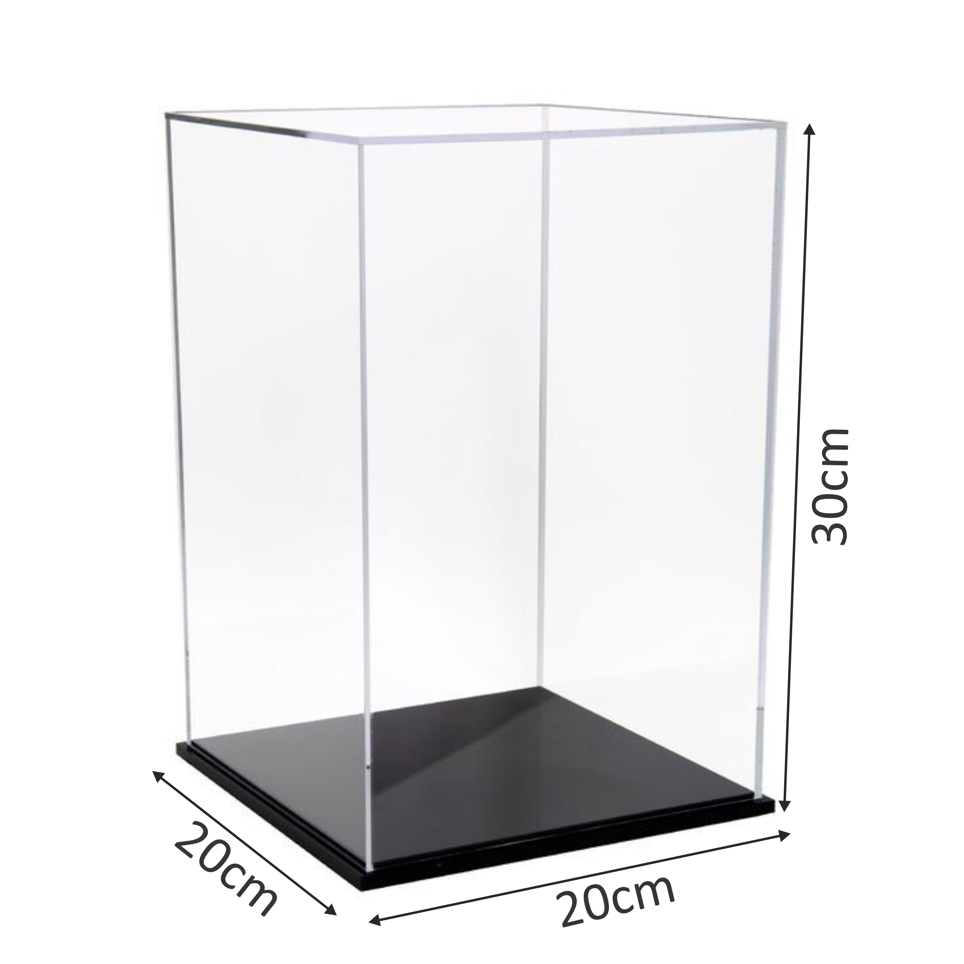 Hộp mica Enter BOX109 20x20x30cm mica dày 2mm, đế đen 5mmx2 chữ nhật đứng