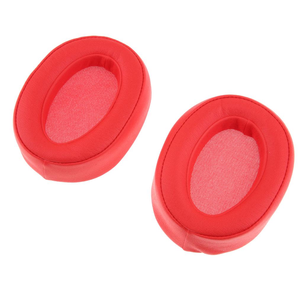 Replacements Ear Pad Eartips Cushions For Sony MDR-100ABN Headphones Red