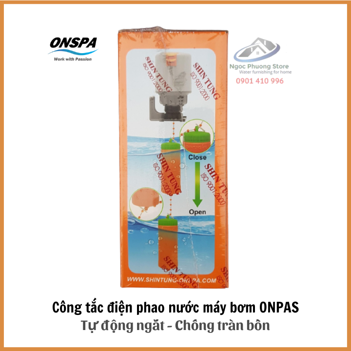 Phao Điện bơm nước ONPAS Tự động ngắt mở, Chống Tràn Chống Cạn, Tiếp Điểm Mạ Bạc Siêu Bền ST-70AB15