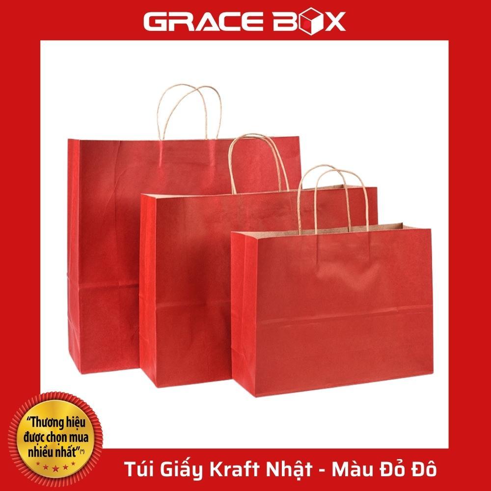 Túi Giấy Kraft Nhật Cao Cấp - Màu Đỏ Đô