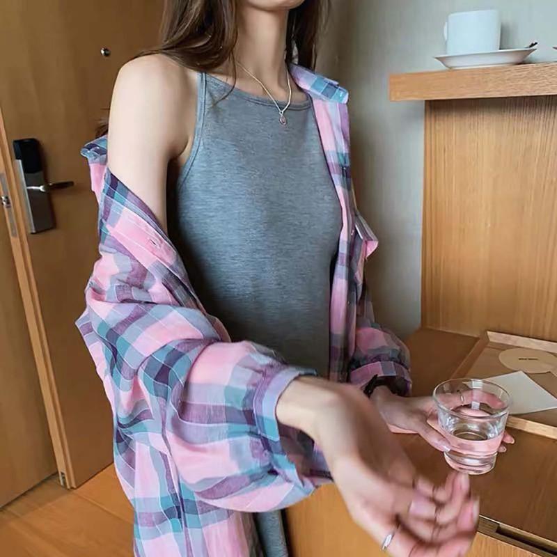 Áo khoác sơ mi kẻ sọc ca rô có túi