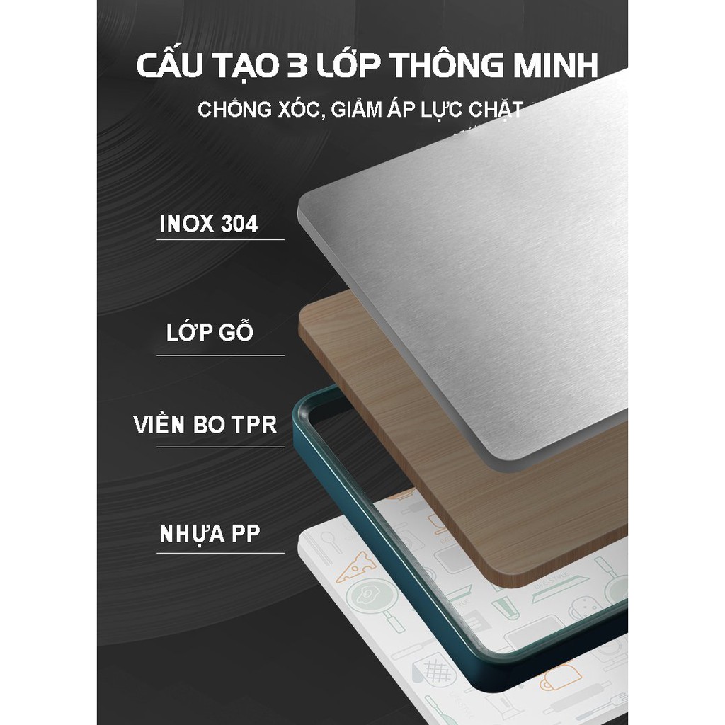 Thớt inox Sothing Masuto inox 304 kháng khuẩn- Hàng chính hãng