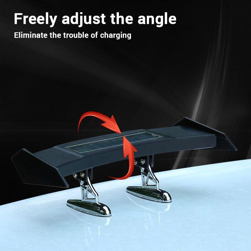 Năng lượng mặt trời Sợi carbon trên ô tô Cánh lướt gió Mini LED Ánh sáng nhấp nháy Cảnh báo Không thấm nước Đa năng 16 Đèn Led Đa chế độ Đèn đuôi tự động Phụ kiện Spoilers