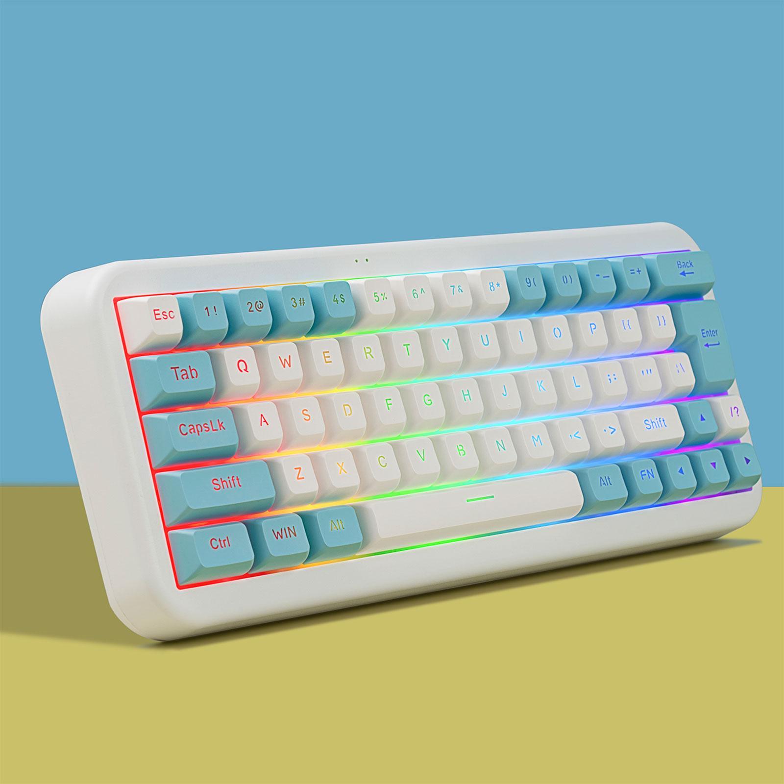 2.4G Wireless Keyboard 63 Keys W/ Wrist Cushion Support for Home Office