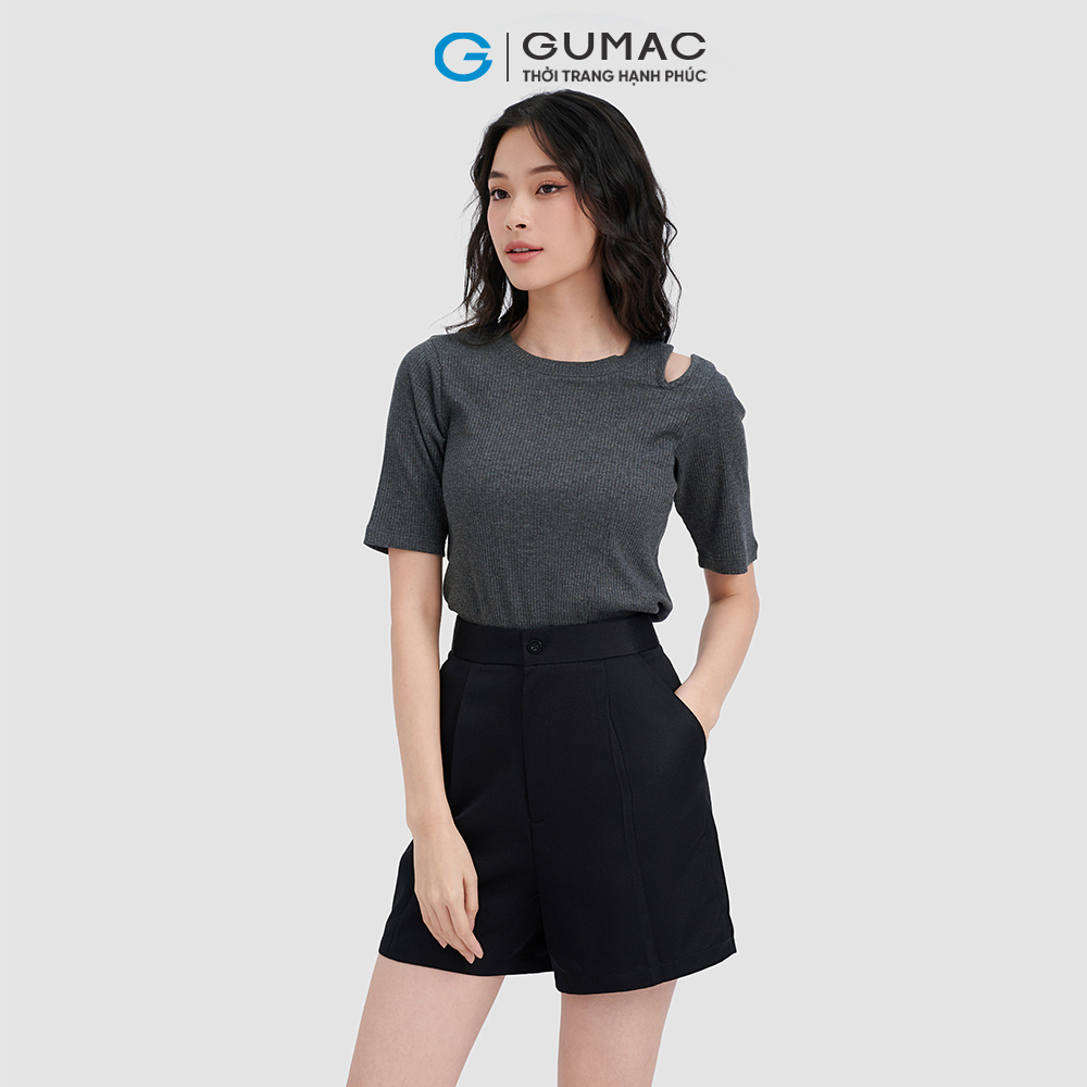 Áo thun nữ GUMAC ATC10031 kiểu khoét vai trẻ trung