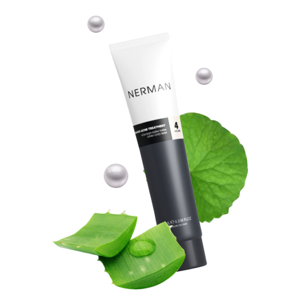 Kem ngừa mụn Nerman Nano Anti-Acne 4h (10ml)  công nghệ nano Nerman dành riêng cho nam hỗ trợ ngừa mụn viêm, ngừa thâm sẹo