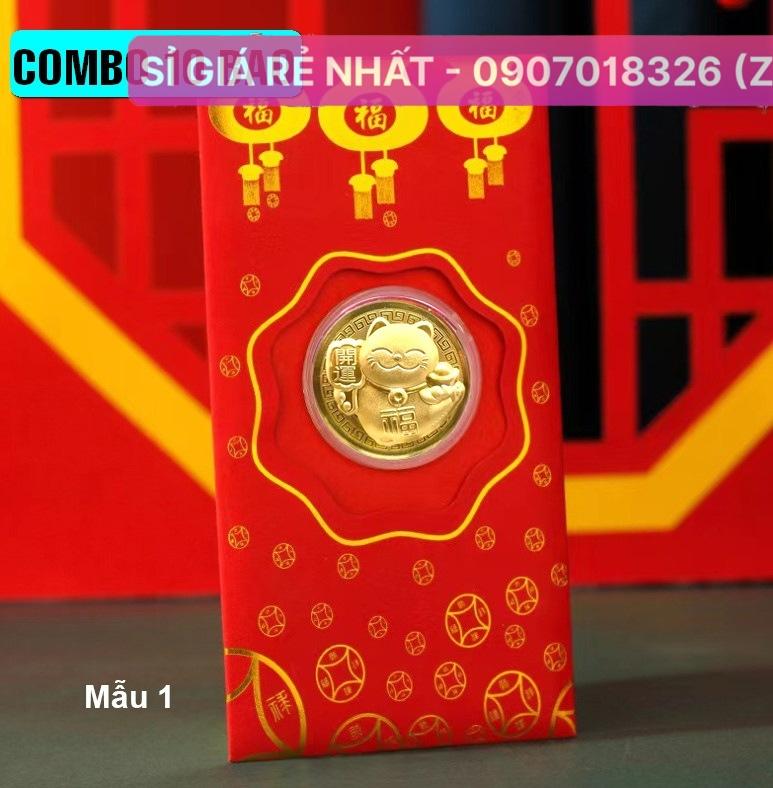 {SẴN HÀNG} Bao lì xì con mèo vàng linh vật Tết 2023 may mắn cho gia chủ - Mẫu 1 NELI