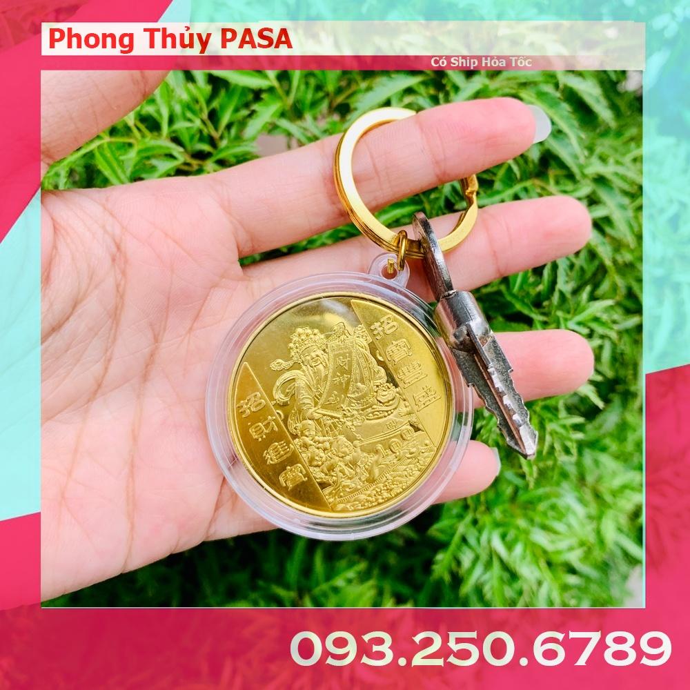 Móc treo chìa khóa xe máy oto Đồng xu thần tài hút lộc may mắn - PASA COLLECTION