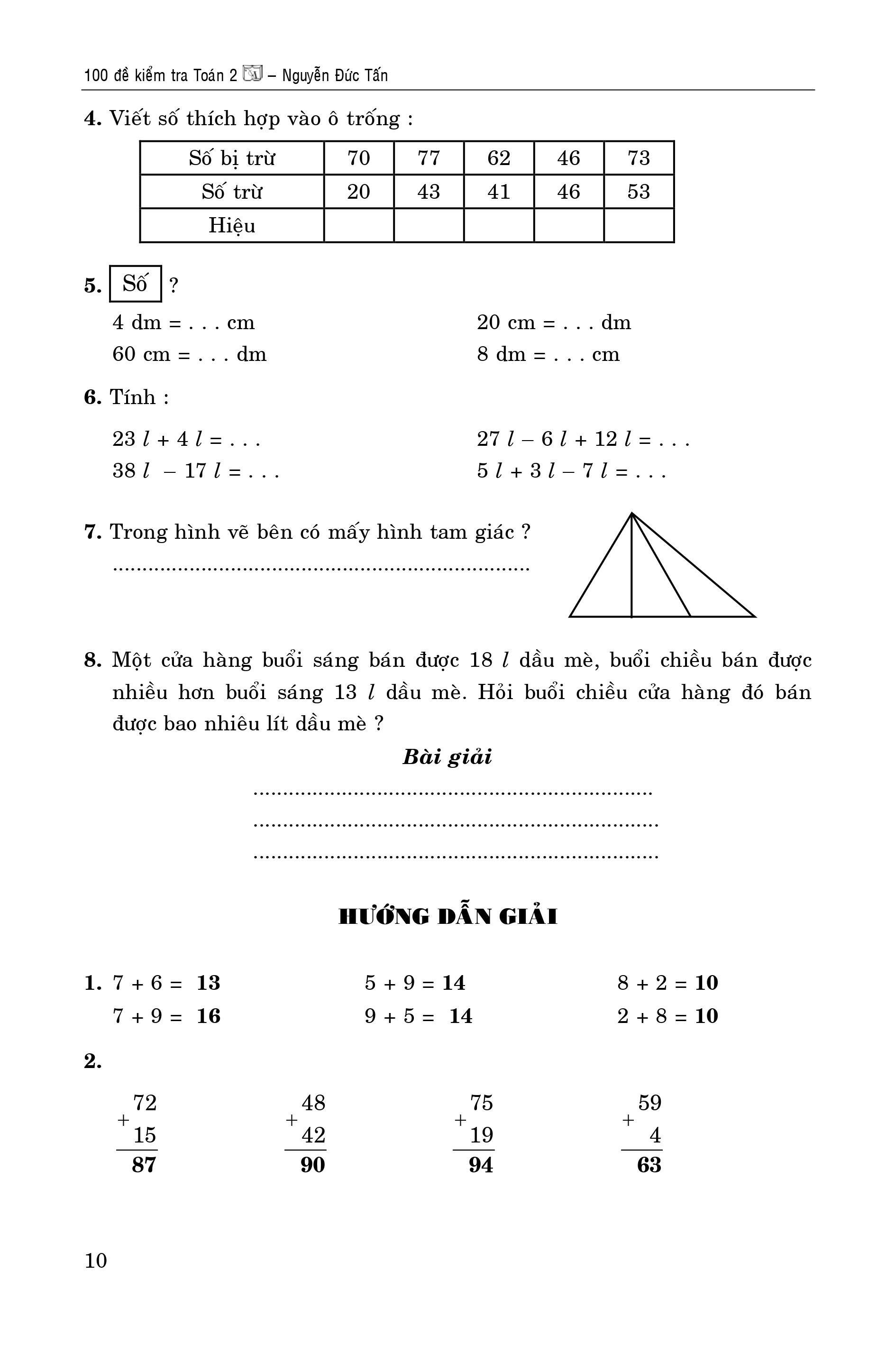 100 Đề Kiểm Tra Toán 2