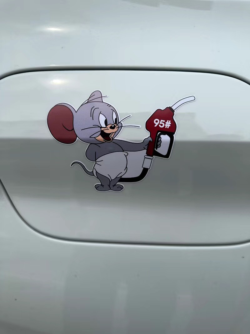 Miếng dán xtrang trí nắp bình xăng xe ô tô xe hơi decal chống thấm nước