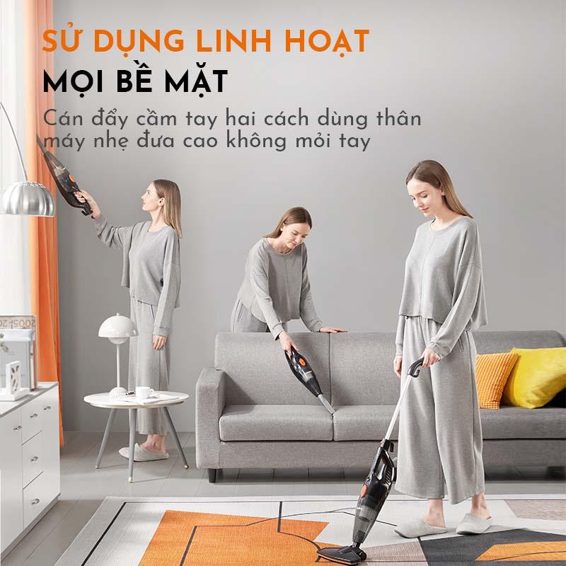 Máy hút bụi 2in1 GAABOR GVCW-M15A lực hút siêu mạnh 16000PA chổi quét 90 độ có bánh lăn - Hàng chính hãng