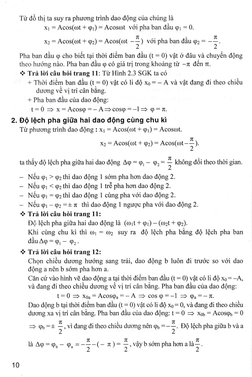 Hướng Dẫn Trả Lời Câu Hỏi & Bài Tập Vật Lí 11 _HA