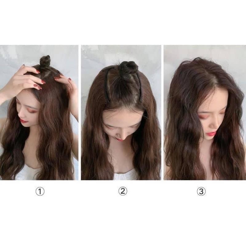Tóc giả kẹp phím phồng xù - sét 3 dải kẹp phím.