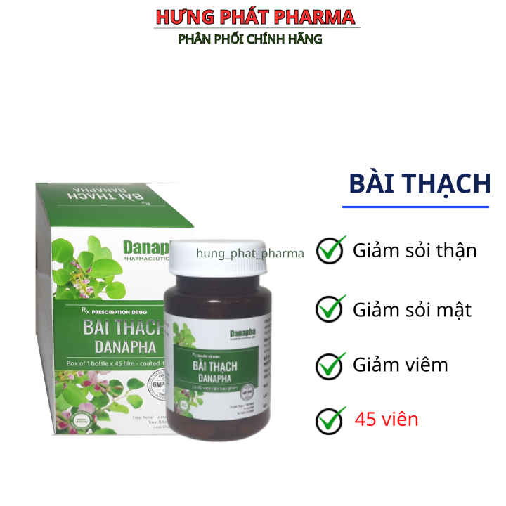 Bài thạch Danapha giảm sỏi mật, sỏi thận, viêm túi mật, ngừa tái phát – Lọ 45 viên