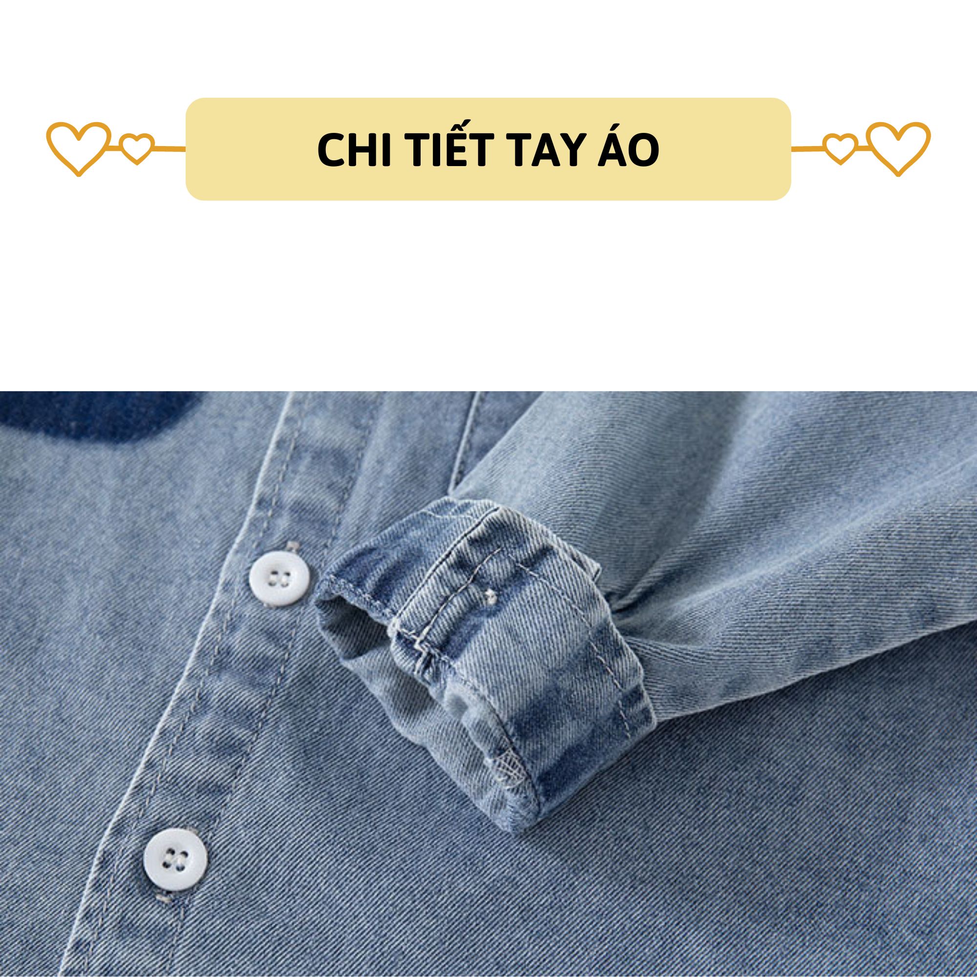 Áo sơ mi jean bé trai dài tay 27Kids WELLKIDS áo bò mềm cổ bẻ đi học nam cho trẻ từ 2-8 tuổi BLSH4