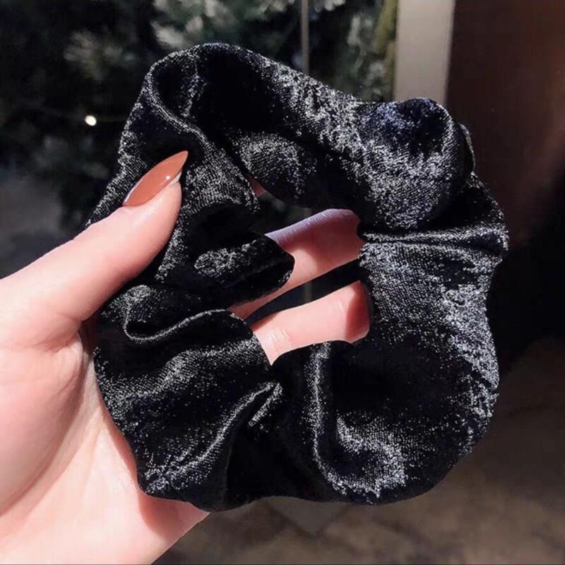 Scrunchies Thun Cột Tóc Nhung Xinh Xắn Phong Cách Hàn Quốc