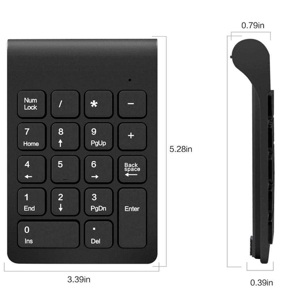 3X 2.4G Numeric Keypad USB Wireless Keypad with Mouse for Laptop Desktop Black