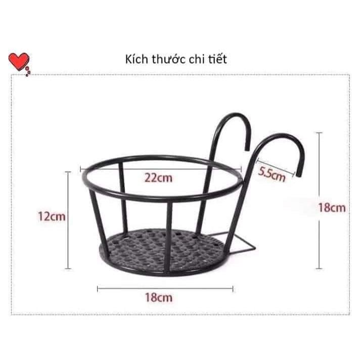Giỏ Sắt nghệ thuật treo giỏ hoa, cây cảnh ban công