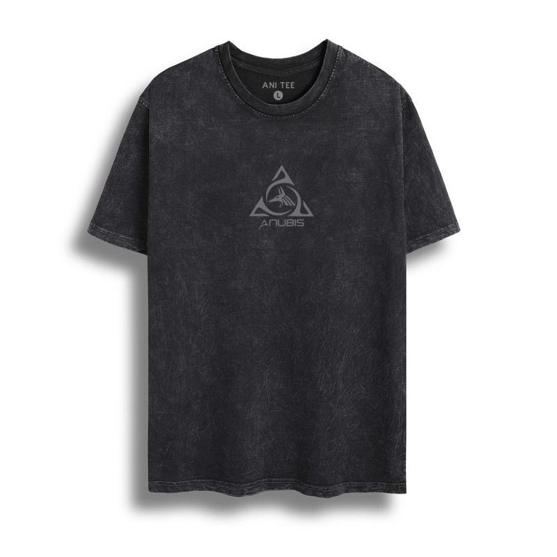 Áo Thun Unisex Cotton 100% Giả Jeans Tay Lỡ Form Âu Anubis Phản Quang