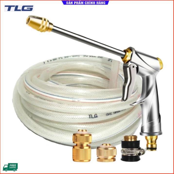 Rửa xe tưới cây Bộ dây và vòi xịt tăng áp lực nước 300% loại 30m cút đồng,nối đồng 206701-2