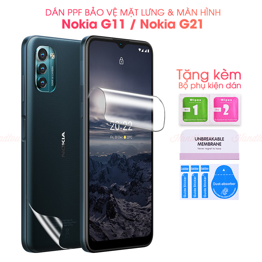 Dán Dẻo PPF Mặt Lưng, Màn Hình Dành Cho Nokia C11 / Nokia C21 Chống Trầy Xước Va Đập Kèm Bộ Phụ Kiện Dán - Handtown - Hàng Chính Hãng