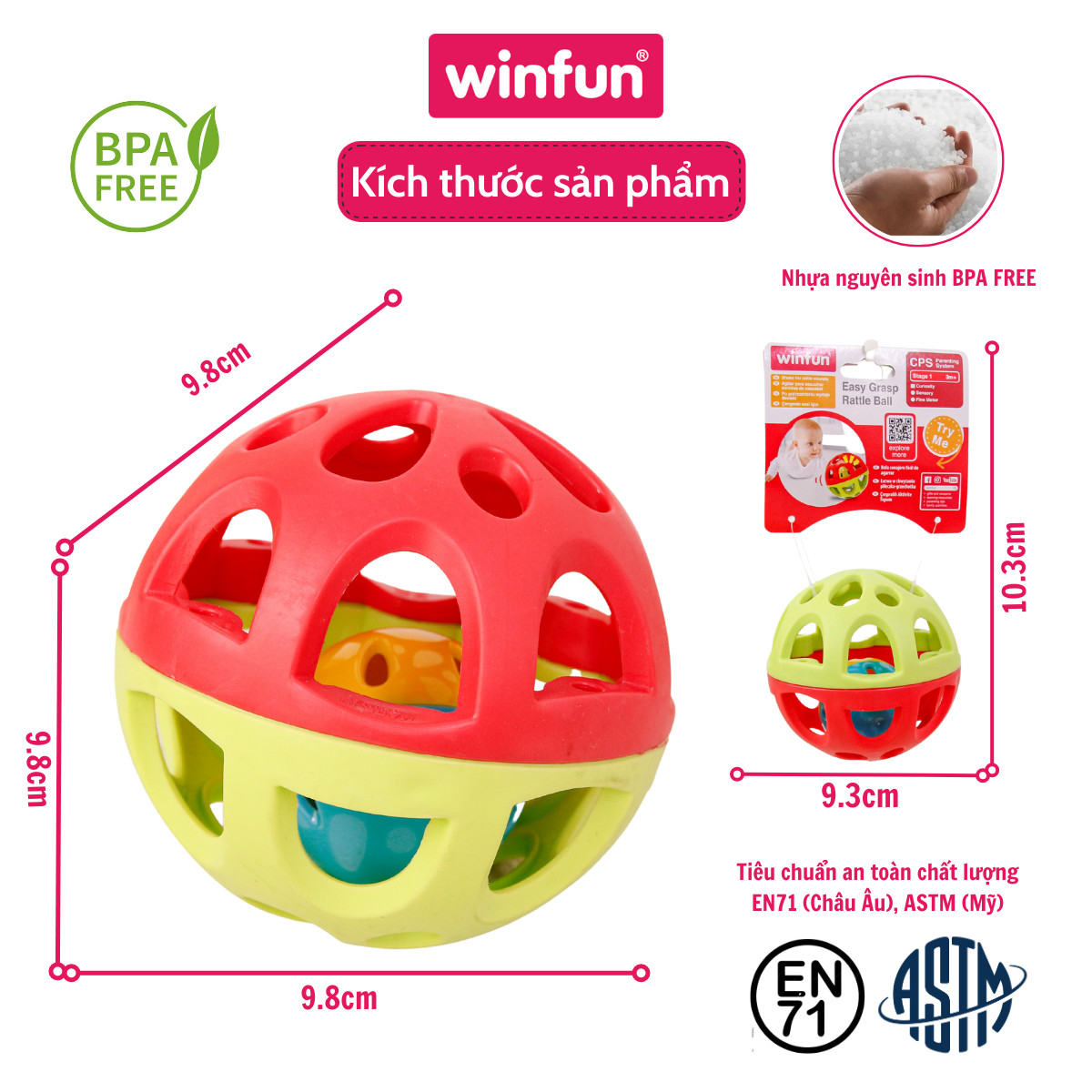 Bóng lục lạc bằng nhựa Winfun 0779