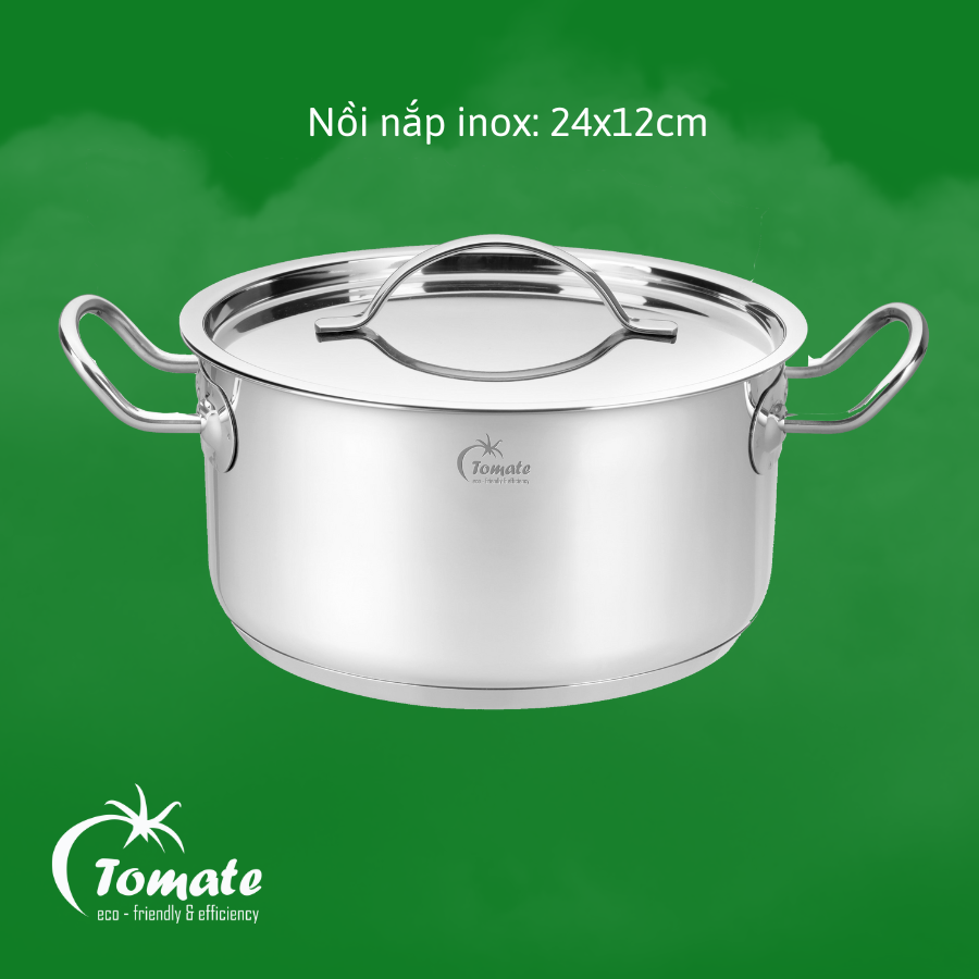 Bộ Nồi Chảo Inox 304 – 7 Món TOM 0707 - Nồi từ - 5 lớp đáy - chảo chống dính - nắp inox